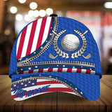 Maxcorners Golf Premium Metal Ball Art Personalized Name All Over Printed Cap