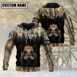 Maxcorners Custom Name Boar Hunting Shirt 3D All Over Printed Clothes