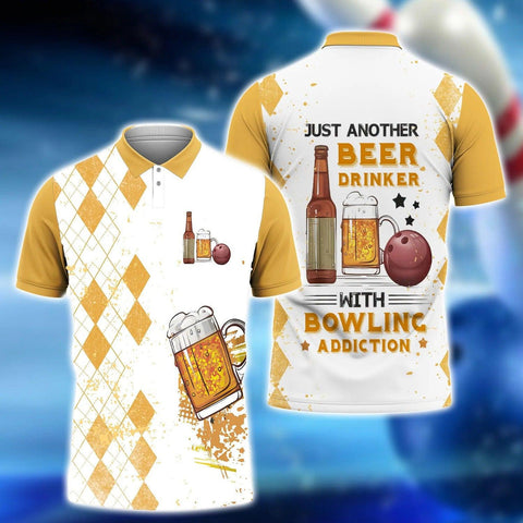 Maxcorners Bowling Just Another Beer Drinker With A Bowling Customized Name 3D Polo Shirt