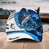 Maxcorners Fishing White Blue Lava Sport American Flag Pattern Sport Pattern Personalized Name 3D Cap (11 Breeds)