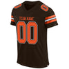 Maxcorners Custom Brown Orange-White Mesh Authentic Classic Football Jersey LM2605