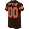 Maxcorners Custom Brown Orange-White Mesh Authentic Classic Football Jersey LM2605