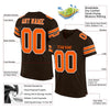 Maxcorners Custom Brown Orange-White Mesh Authentic Football Jersey LM2605