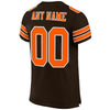 Maxcorners Custom Brown Orange-White Mesh Authentic Football Jersey LM2605