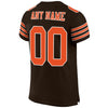 Maxcorners Custom Brown Orange-White Mesh Authentic Game Day Football Jersey LM2605