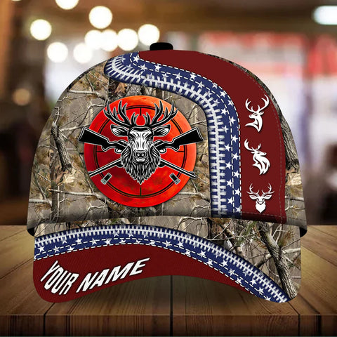 Maxcorners The Best Love Deer Hunting Personalized Hats 3D Multicolored