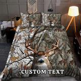 Maxcorners Custom Text Deer Hunting Bedding Set 3D All Over Printed