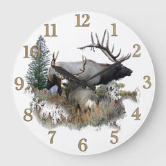 Maxcorners Buck and bull wildlife large clock TU3012