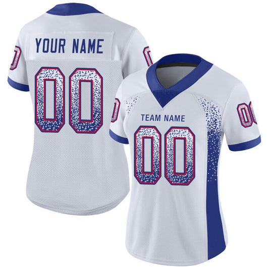 Maxcorners Custom White Royal-Red Drift Fashion Football Jersey LM2605