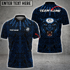 Maxcorners Billiards Ball 8 B-Panther Personalized Name, Team Name Unisex Shirt ( 4 Colors )