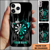 Maxcorners Crown Dartboard King Gold Black Premium Style Multicolor Options Personalized Name 3D Phonecase