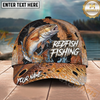 Maxcorners Fishing Dark Olive Scale Compass Splash Personalized Name 3D Cap (12 Fish Species)