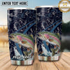 Maxcorners Fishing Tumbler Navy Camouflage Angler Design Personalized Name Tumbler (13 Species)