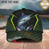 Maxcorners Fishing Neon Hexagon Pattern Personalized Name 3D Cap (12 Fish Species)