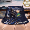 Maxcorners Fishing Dark Sunset Skull Angler Sport Personalized 3D Bucket Hat (13 Fish Species)
