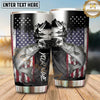 Maxcorners Fishing Tumbler Monochrome Cabin Flag Collage Design Personalized Name Tumbler (13 Species)