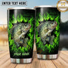 Maxcorners Fishing Tumbler Neon Green Flame Design Personalized Name Tumbler (13 Species)