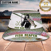 Maxcorners Fishing Fish Reaper White Green Scale Personalized 3D Bucket Hat (13 Fish Species)