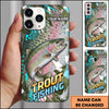 Maxcorners Olive Geometric Grunge Personalized Name Phone Case (13 Fish Species)