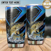 Maxcorners Fishing Tumbler Black Blue Arrow Carbon Design Personalized Name Tumbler (13 Species)