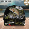 Maxcorners Fishing Hexagon Camo Water Splash Personalized 3D Cap (12 Fish Species)