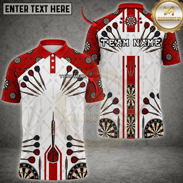 Maxcorners Darts Precision Arrow Geometric Pattern Multiple Options Personalized Name, Team Name 3D Shirt