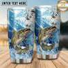 Maxcorners Fishing Tumbler Aqua Doodle Splash Design Personalized Name Tumbler (13 Species)