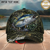 Maxcorners Fishing Mossy Camo Water Ring Personalized 3D Cap (12 Fish Species)