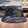 Maxcorners Fishing Dark Lightning Fishing Illustration with Dramatic Effect Personalized Name 3D Bucket Hat (13 Fish Species)