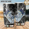 Maxcorners Fishing Tumbler Black White Paisley Bandana Design Personalized Name Tumbler (13 Species)