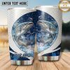 Maxcorners Fishing Tumbler White Blue Circular Water Ring Design Personalized Name Tumbler (13 Species)