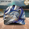 Maxcorners Fishing Fish Scale Silver Stripe Multi Options Personalized Name 3D Cap (11 Fish Species)