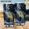 Maxcorners Fishing Tumbler Deep Blue Galaxy Honeycomb Design Personalized Name Tumbler (13 Species)