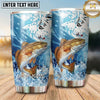 Maxcorners Fishing Tumbler Aqua Doodle Splash Design Personalized Name Tumbler (13 Species)