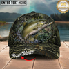 Maxcorners Fishing Mossy Camo Water Ring Personalized 3D Cap (12 Fish Species)