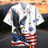 Maxcorners 100 Years of Route 66 & America 250th Anniversary Classic Red Mustang Patriotic White Hawaiian Shirt