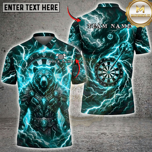 Maxcorners Darts Thunder Viking Warrior Dartboard Multiple Options Personalized Name, Team Name 3D Shirt