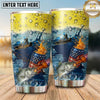 Maxcorners Fishing Tumbler Beer Foam Patriotic Splash Design Personalized Name Tumbler (13 Species)