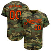 Maxcorners Custom Camo Orange-Black Authentic Salute To Service Baseball Jersey LM2605