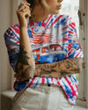 Maxcorners Just A Girl Who Loves Camping And America Tie Dye All Over Print LM2101