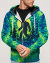 Maxcorners Bigfoot In The Forest Green Blue Swirl All Over Print LM1601