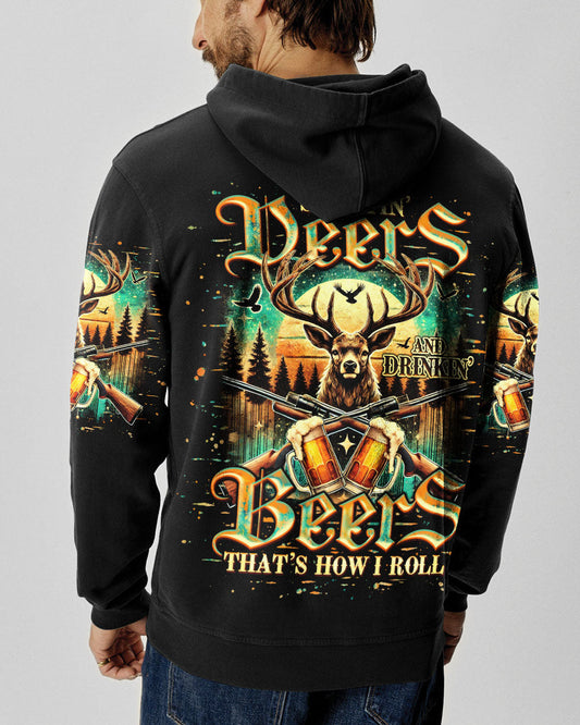 Maxcorners Shooting Deers And Drinking Beers All Over Print LM1601
