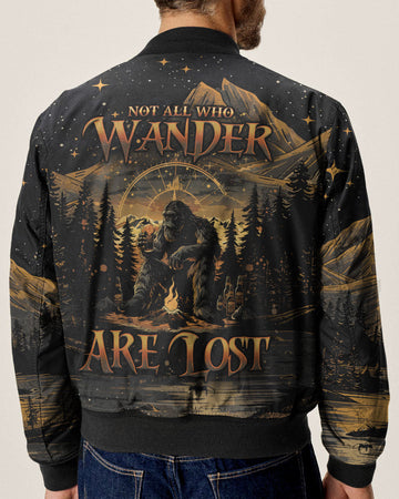 Maxcorners Not All Who Wander Are Lost Bigfoot Compass Bomber Jacket LM2101