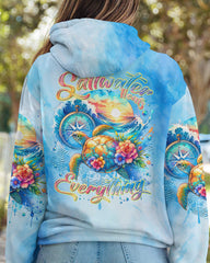 Maxcorners Saltwater Heals Everything Compass Turtle All Over Print LM2101