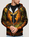 Maxcorners Deer Hunting Vintage Swirl All Over Print LM1601