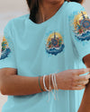Maxcorners Happiness Comes In Waves Compass All Over Print LM2101
