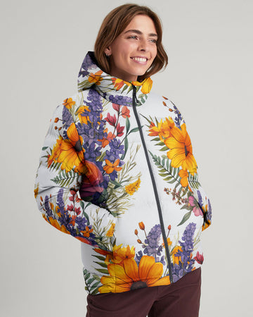 Maxcorners You Belong Among The Wildflowers Puffer Jacket LM2101
