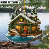 Maxcorners Fishing man Merry Fishmas - Personalized Christmas Acrylic Ornament
