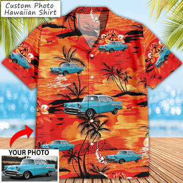Maxcorners Personalized Classic Car Hawaiian Shirt, Custom Photo Aloha Shirt gift for Car guys