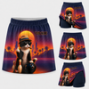 Maxcorners Bowling Cool Dog Sunset Personalized 3D Skort, Skirts With Shorts